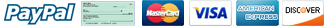 MasterCard, Visa, American Express, Discover, PayPal, e-Check Accepted Here